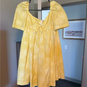 Push Button Yellow Gingham Dress